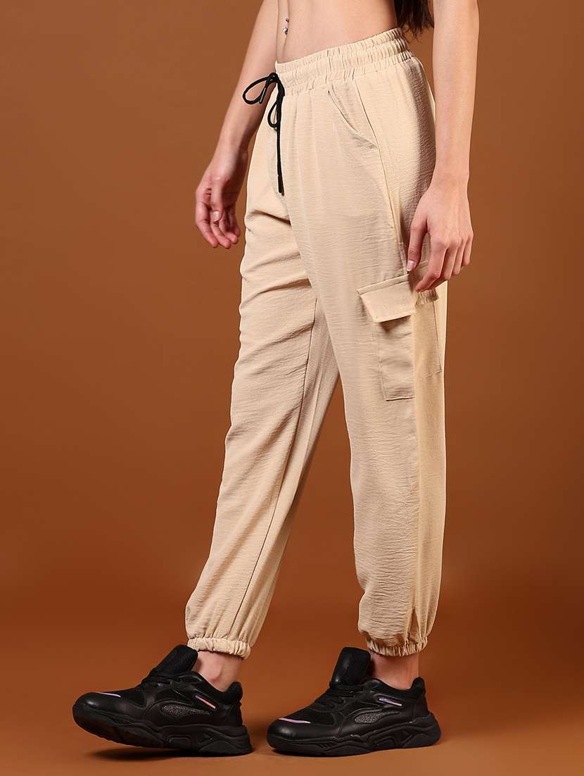 women solid mid rise regular fit jogger - 22164606 -  Standard Image - 2