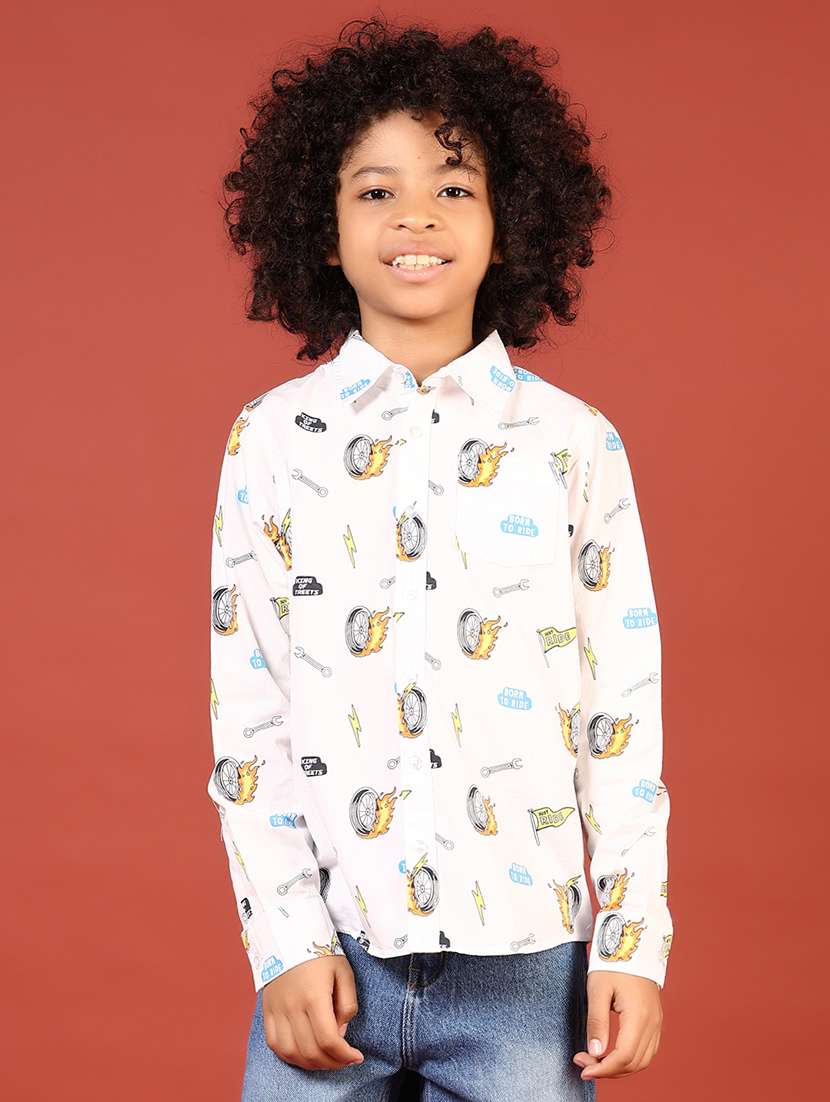 boys printed long sleeve casual shirt - 22164812 -  Standard Image - 2