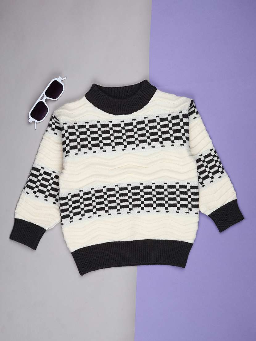 boys self designed long sleeve sweater