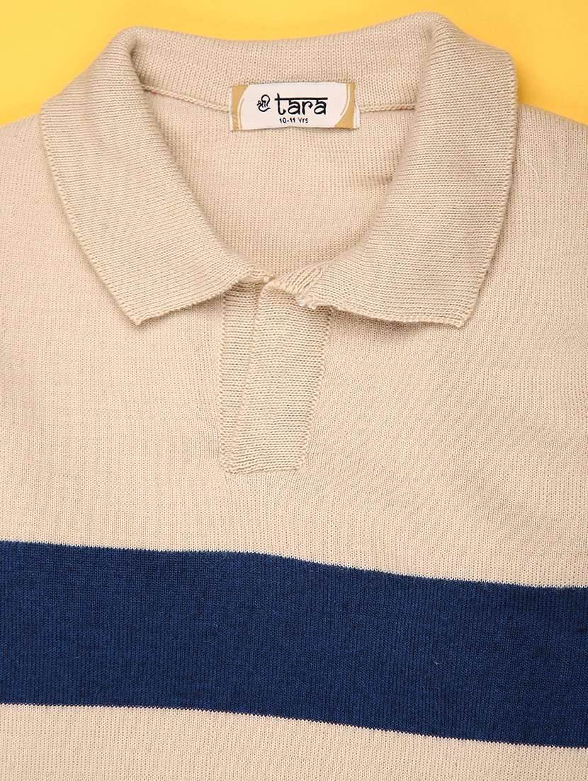 boys striped long sleeve collared sweater - 22164952 -  Standard Image - 2