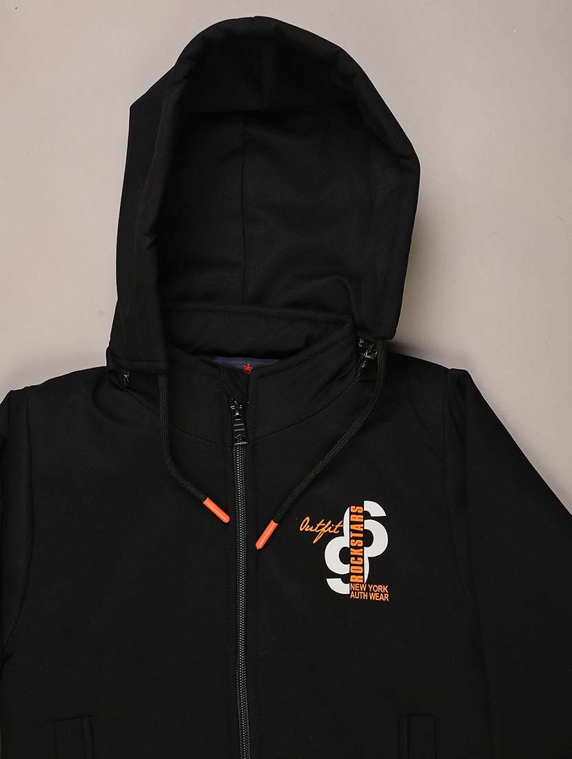 boys solid long sleeve hooded regular jacket  - 22165109 -  Standard Image - 2