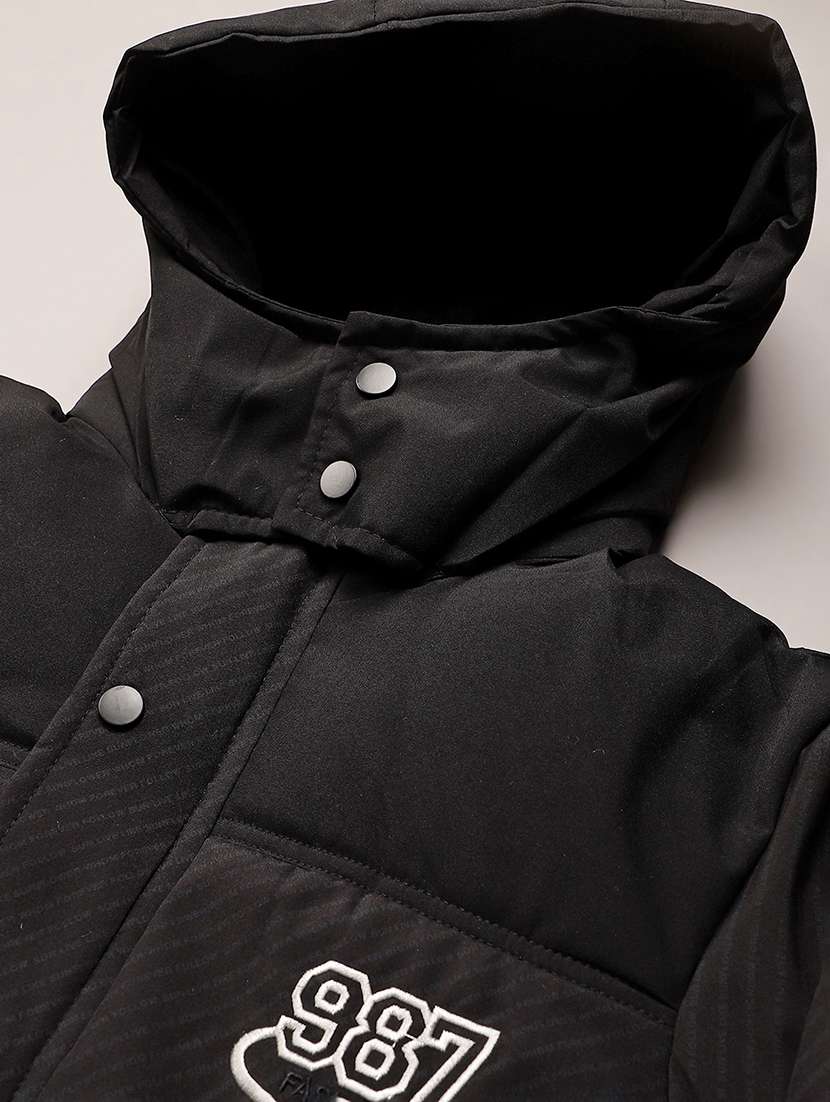 boys solid long sleeve hooded quilted jacket - 22165266 -  Standard Image - 2