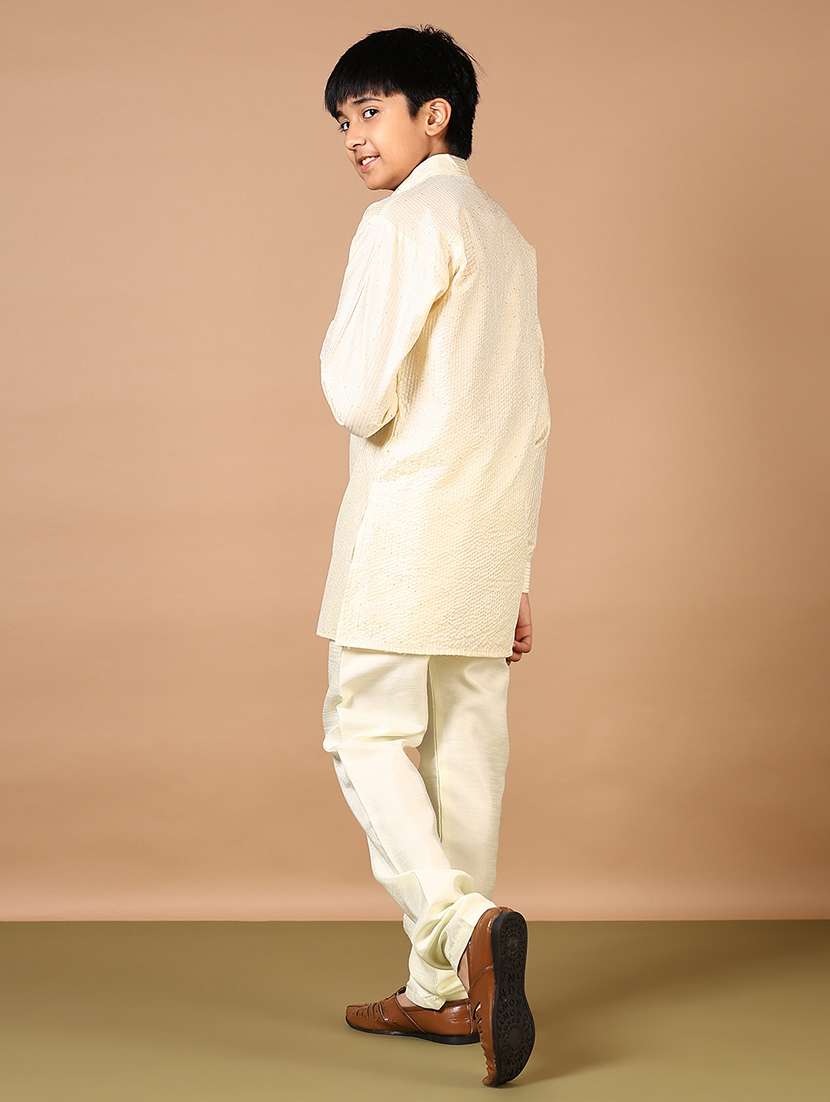 boys embroidered long sleeve kurta and pyjama set - 22165315 -  Standard Image - 2