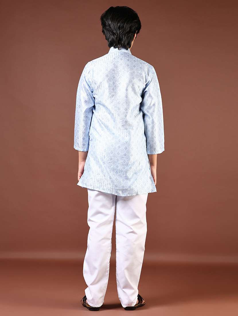 Boys Embroidered Long Sleeve Kurta And Pyjama Set - 22165510 -  Standard Image - 2