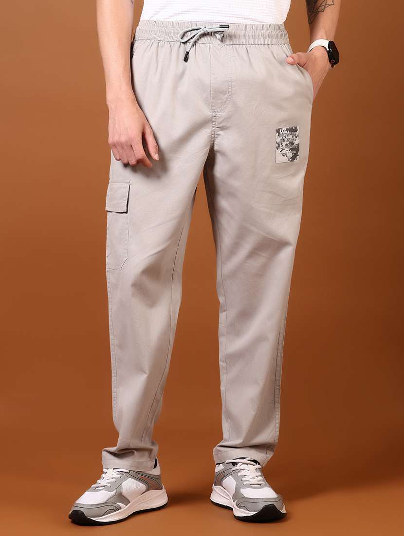 men solid mid rise regular fit cargo - 22165651 -  Standard Image - 2