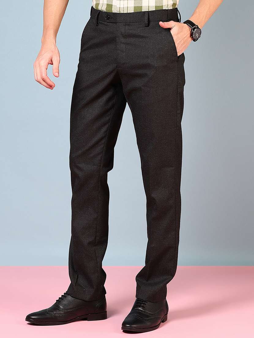 men solid mid rise flat front formal trouser - 22165861 -  Standard Image - 2