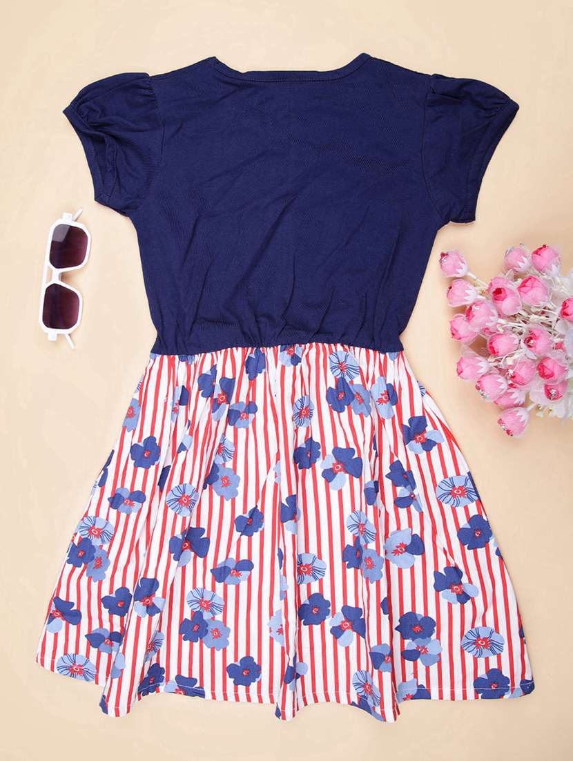 girls printed round neck frock - 22165905 -  Standard Image - 2