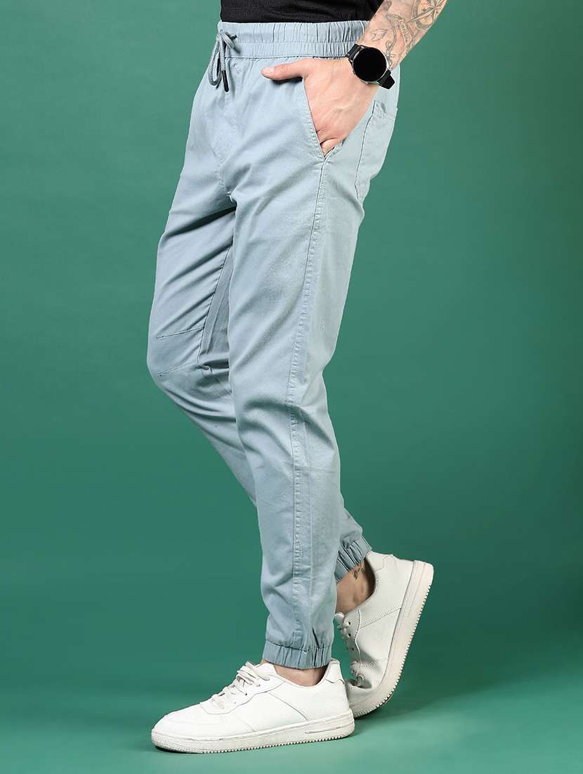 men solid mid rise regular fit jogger - 22166107 -  Standard Image - 2