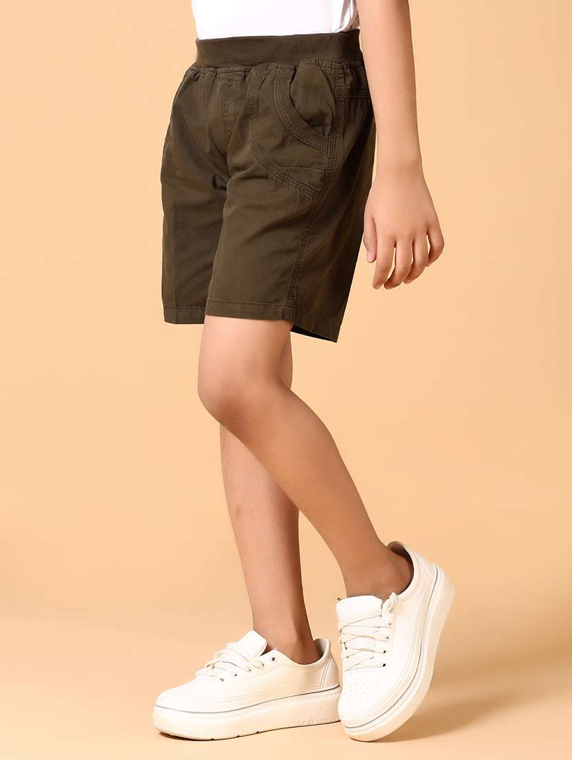 boys solid mid rise shorts - 22166109 -  Standard Image - 2