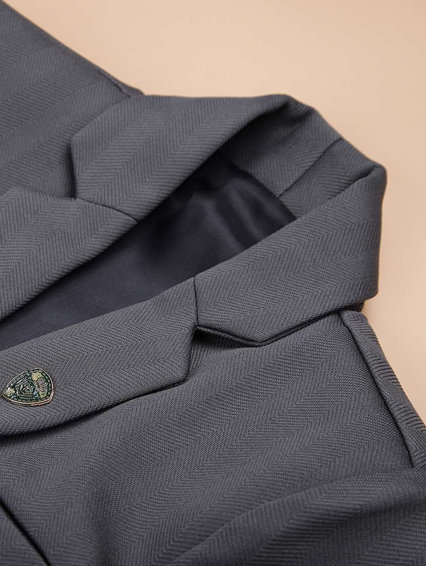 boys solid long sleeve lapel collar blazer - 22166195 -  Standard Image - 2