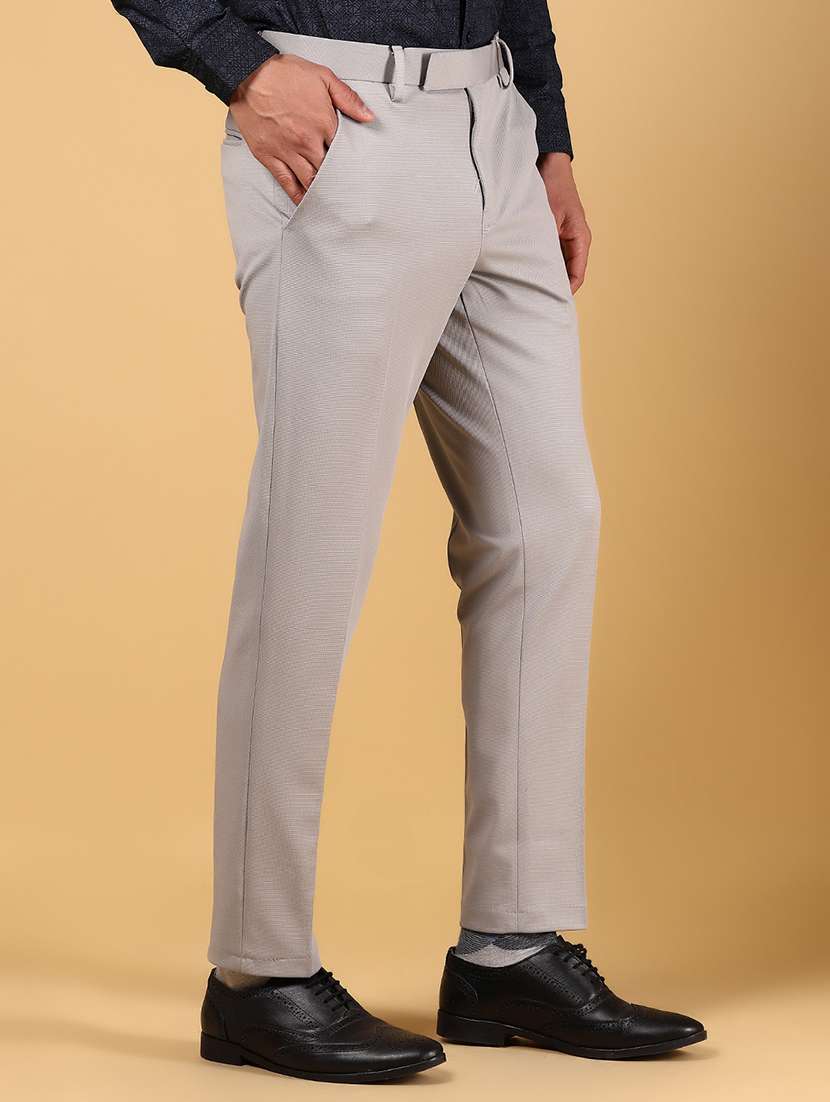 men solid mid rise flat front formal trouser - 22166483 -  Standard Image - 2