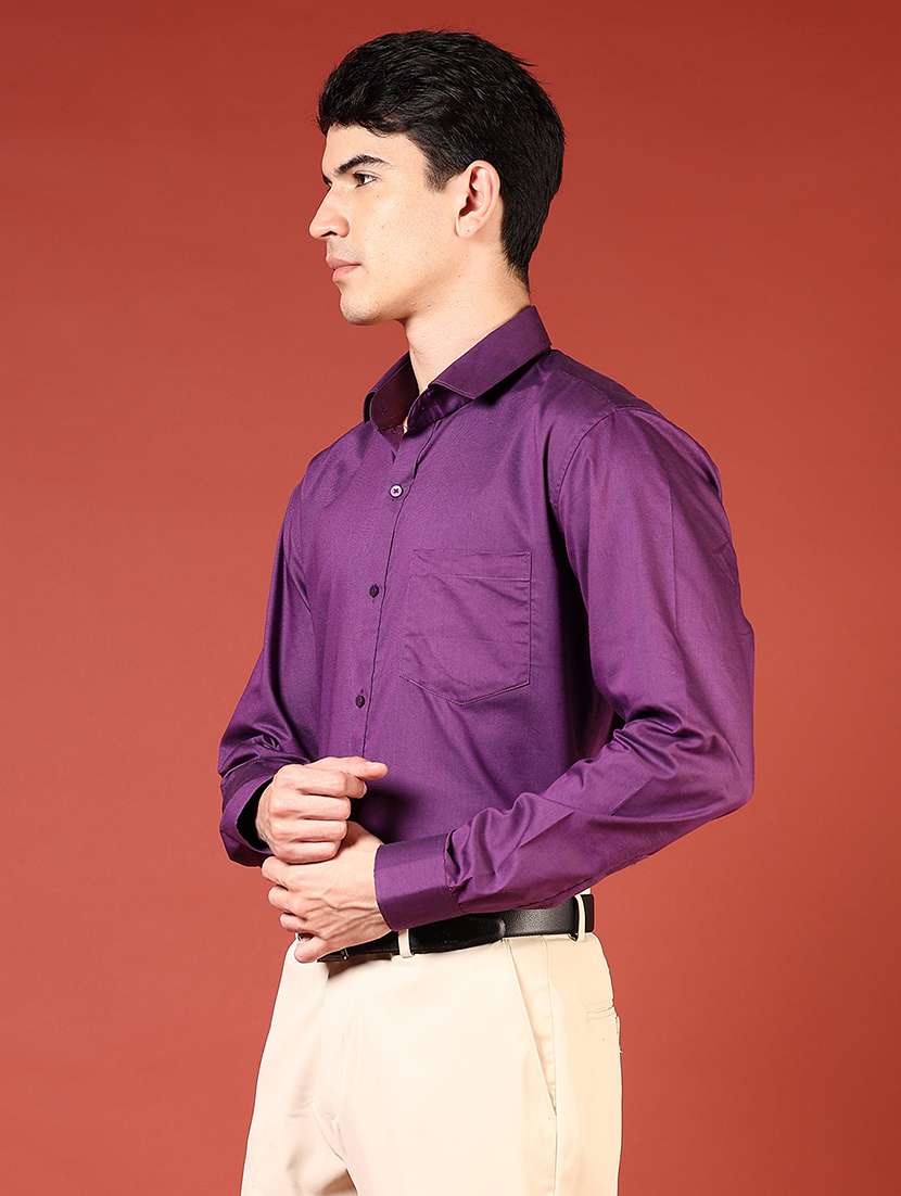 men solid long sleeve regualr fit formal shirt - 22166606 -  Standard Image - 2