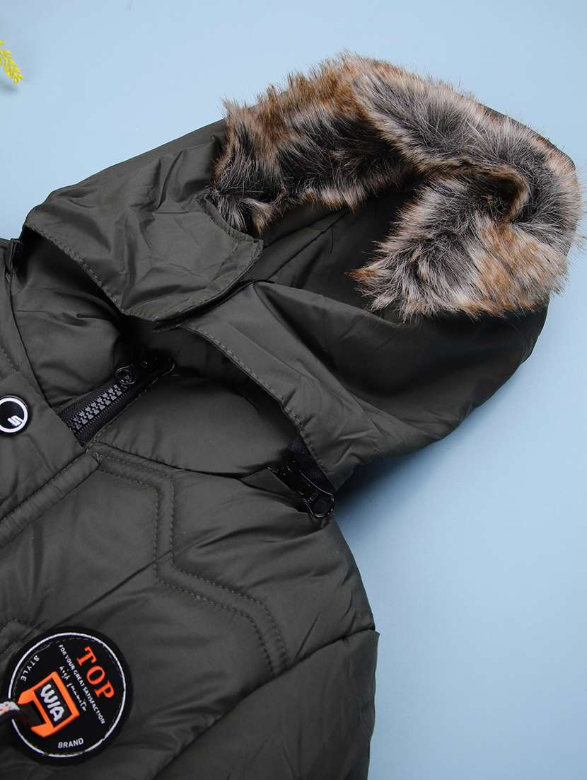 boys solid long sleeve hooded quilted jacket - 22166685 -  Standard Image - 2