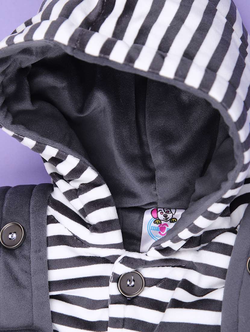 kids striped long sleeve hooded romper - 22166740 -  Standard Image - 2