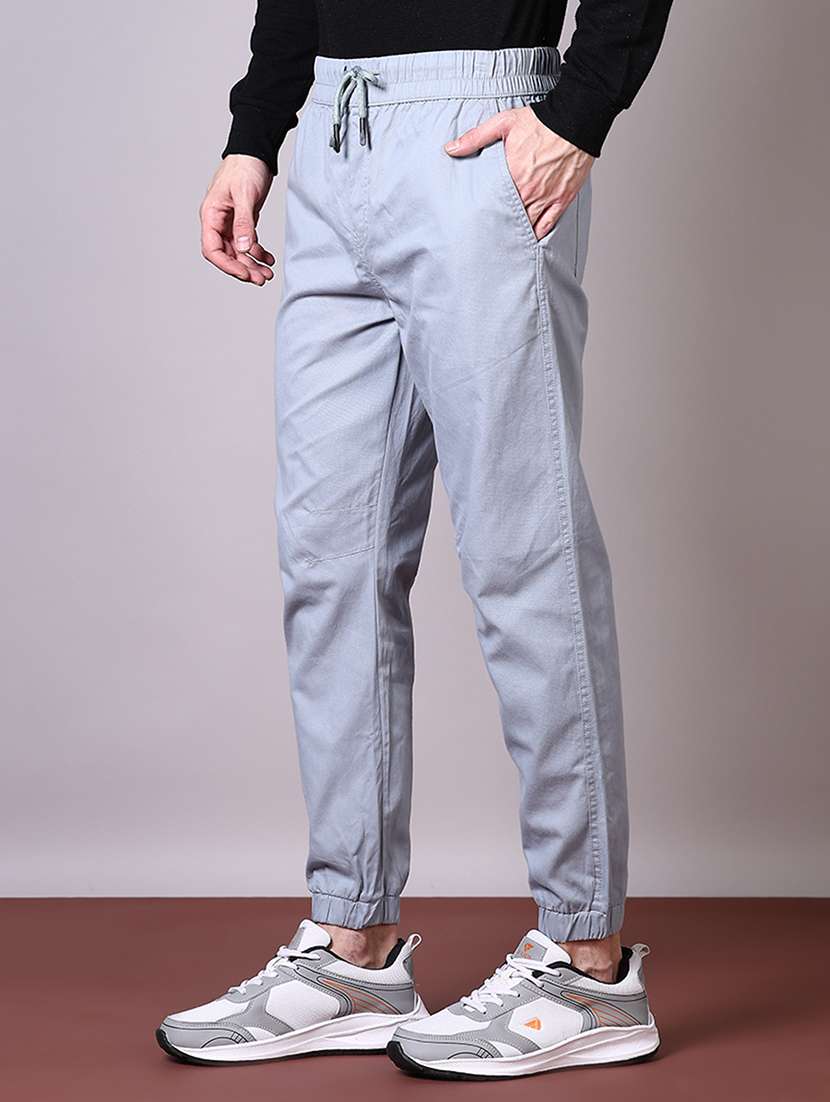 men solid mid rise regular fit jogger - 22166811 -  Standard Image - 2