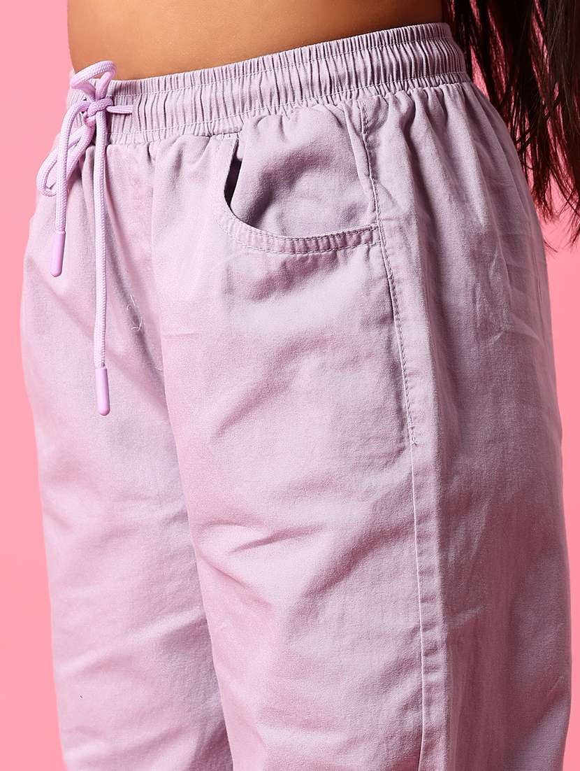 girls solid mid rise relaxed fit jogger - 22166830 -  Standard Image - 2