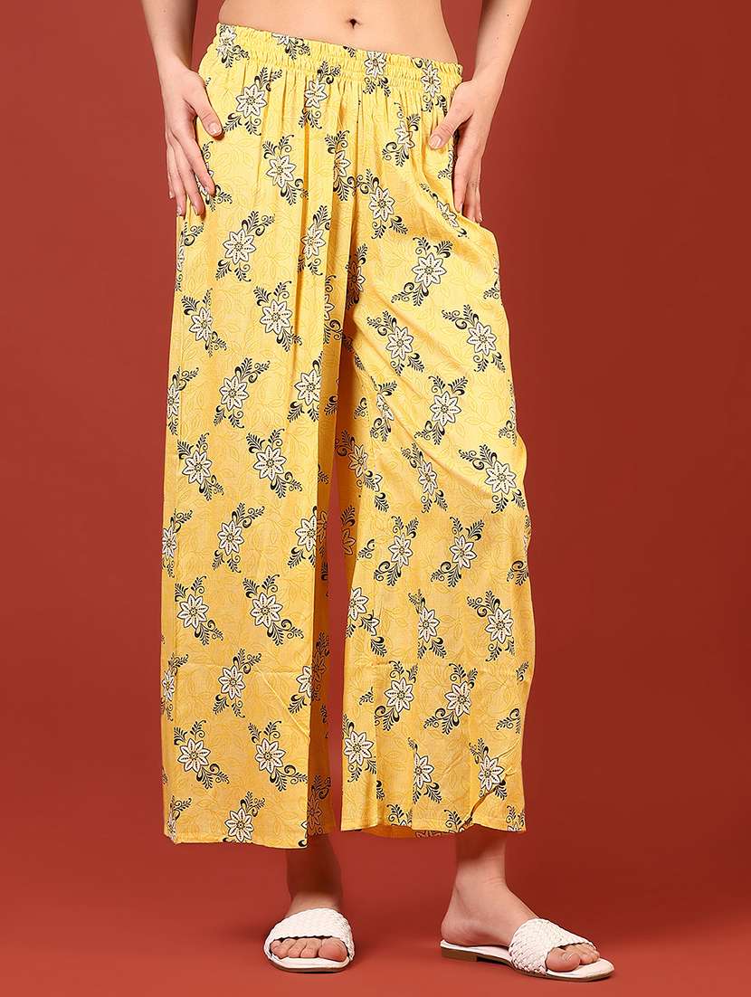 women printed mid rise palazzo