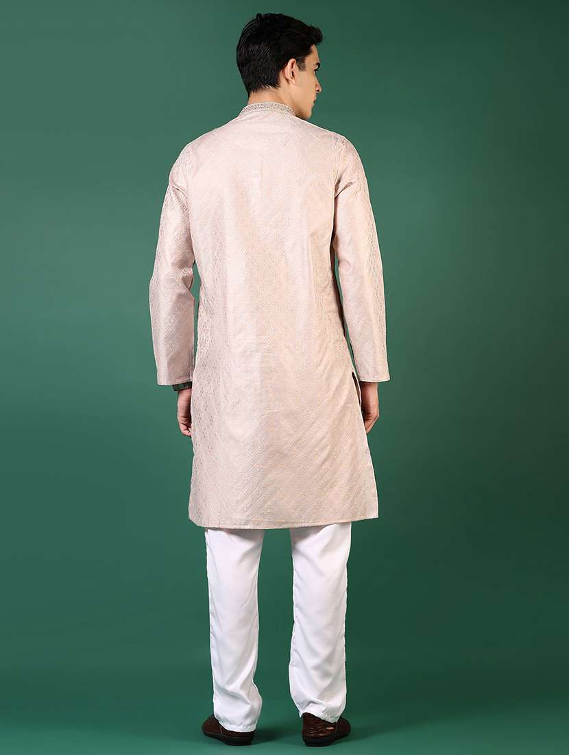 men embroidered long sleeve kurta and pyjama set - 22167235 -  Standard Image - 2