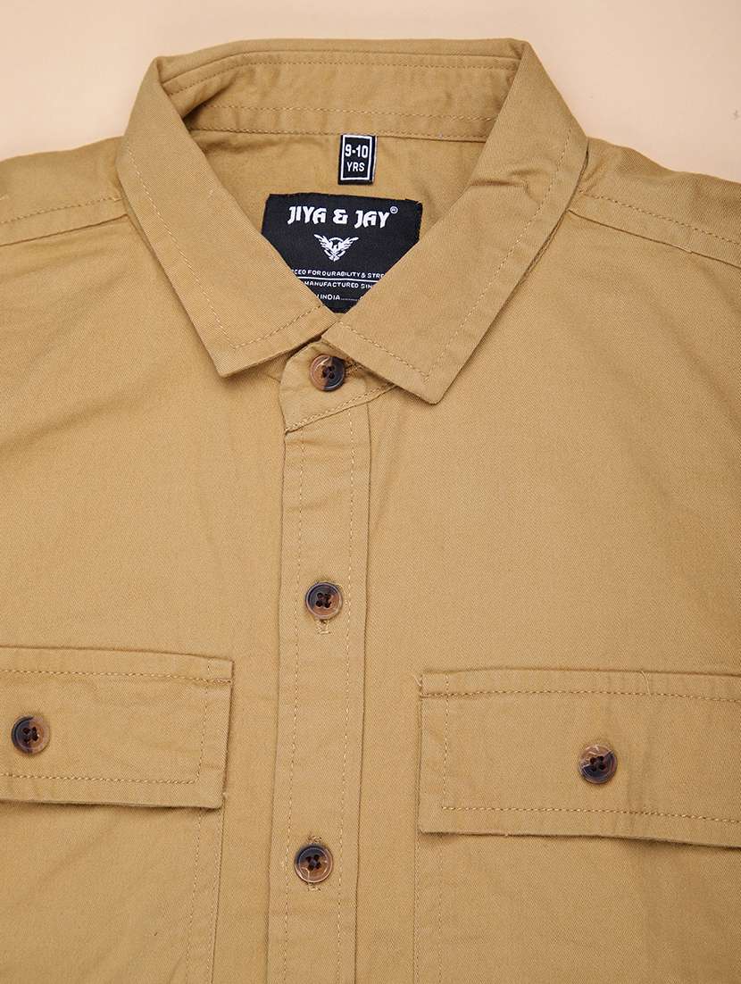 boys solid collared short sleeve shirt - 22167441 -  Standard Image - 2