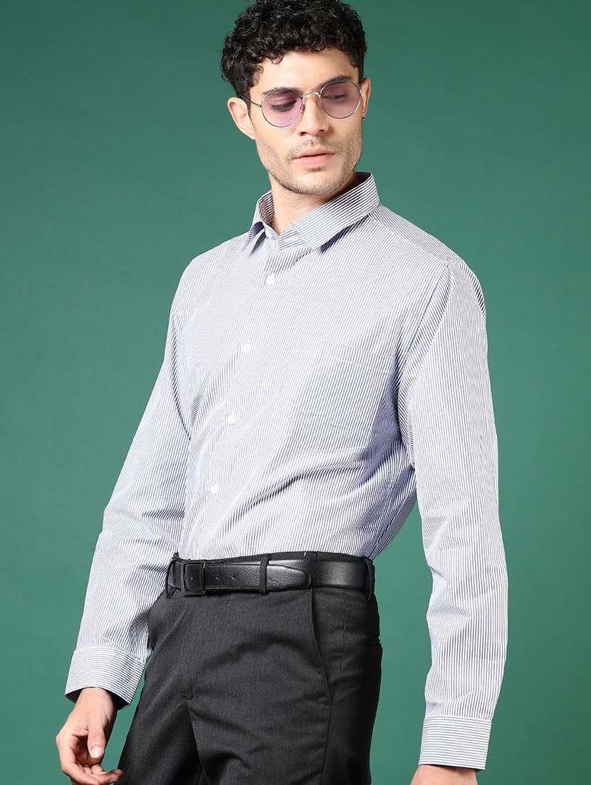 Men Striped Long Sleeve Regualr Fit Formal Shirt - 22167470 -  Standard Image - 2