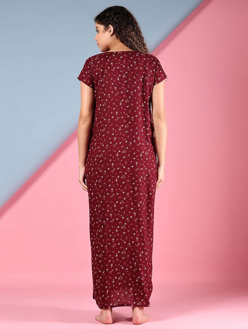 women printed short sleeve nighty - 22167930 -  Standard Image - 2