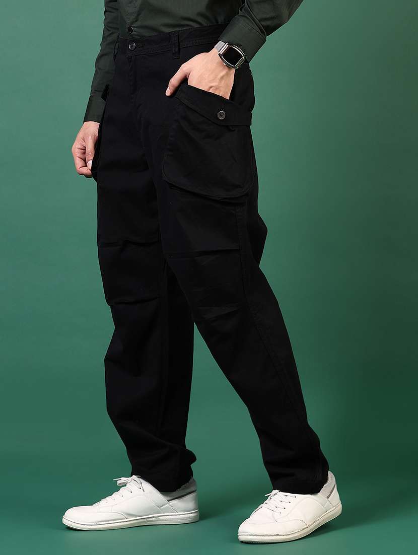 men solid mid rise cargo - 22167989 -  Standard Image - 2
