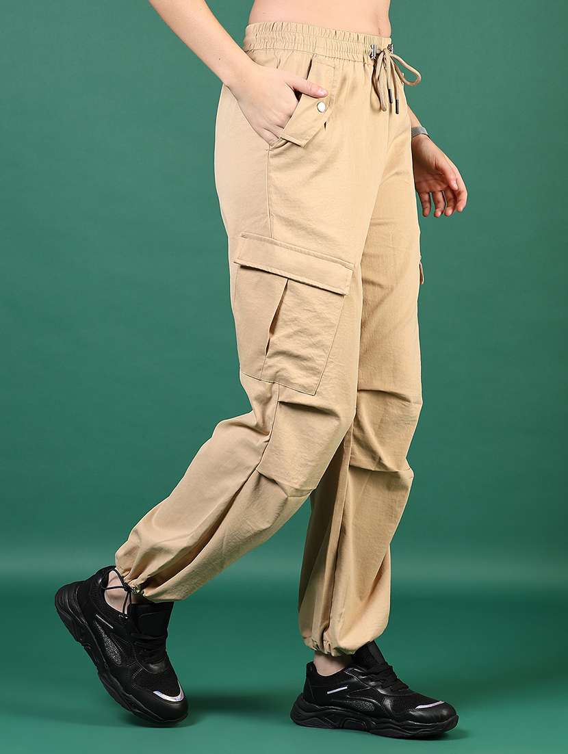 women solid mid rise regular fit jogger - 22168774 -  Standard Image - 2