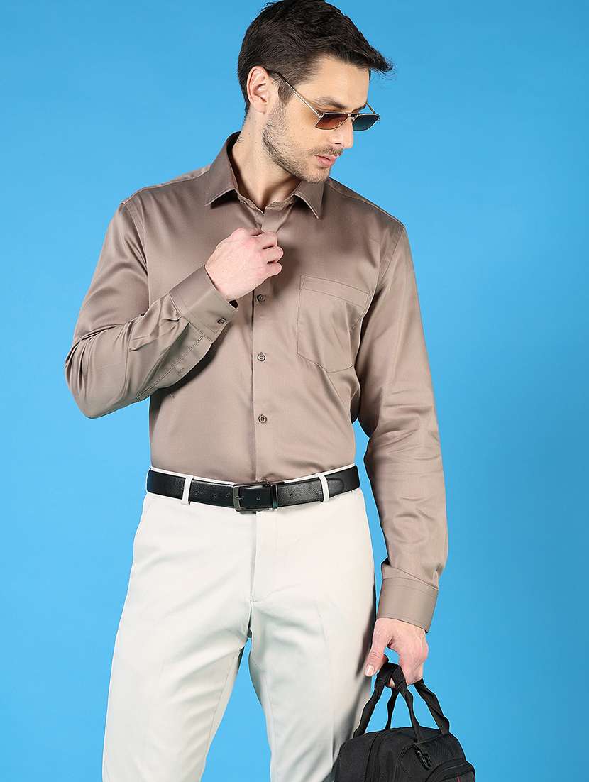 men solid long sleeve regualr fit formal shirt - 22168982 -  Standard Image - 2
