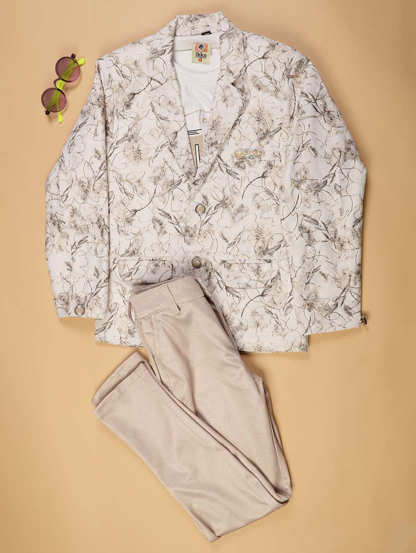 boys printed long sleeve 3 piece suit set