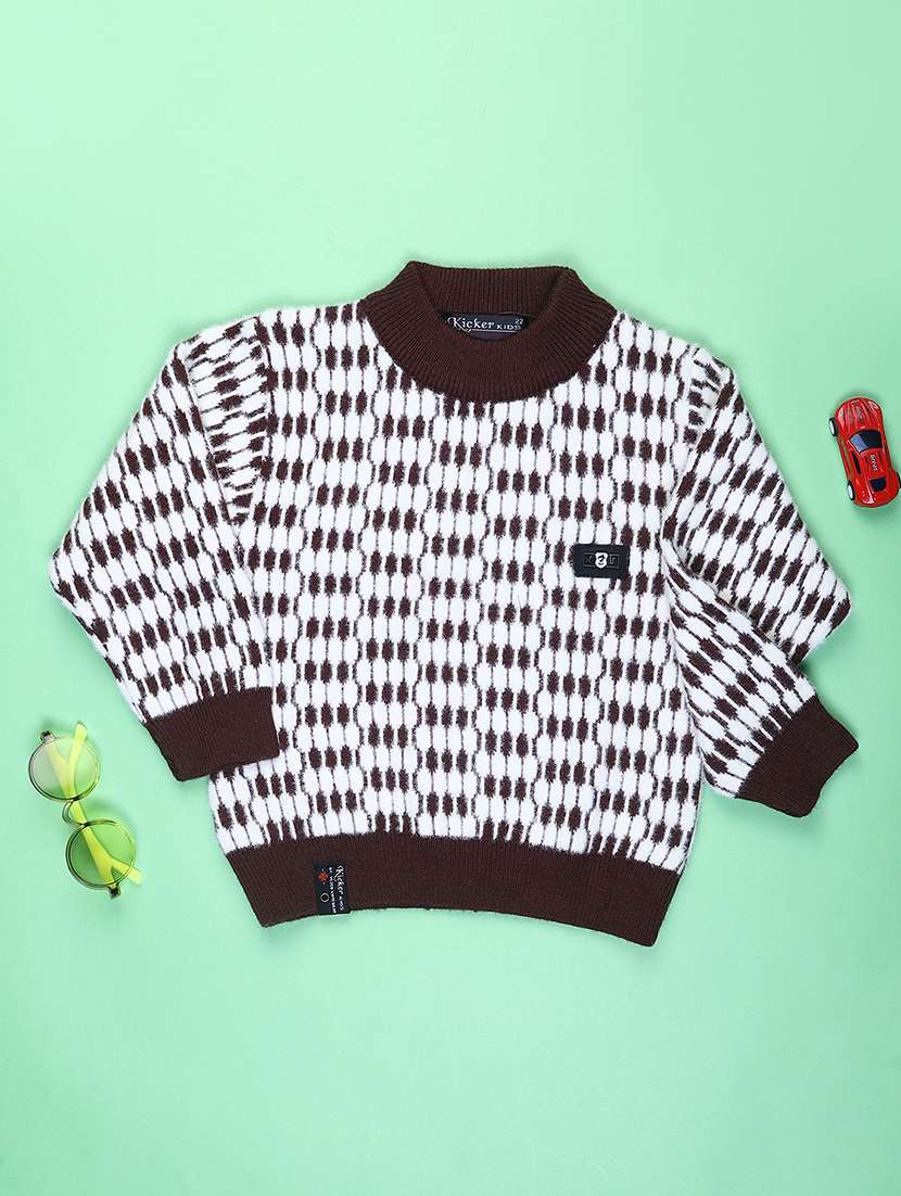 boys self designed long sleeve sweater