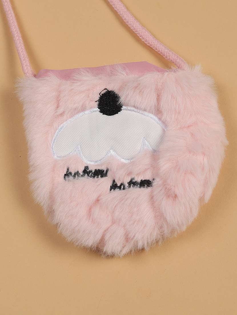 girls self deisgned long sleeve fur jacket with sling bag - 22170306 -  Standard Image - 2