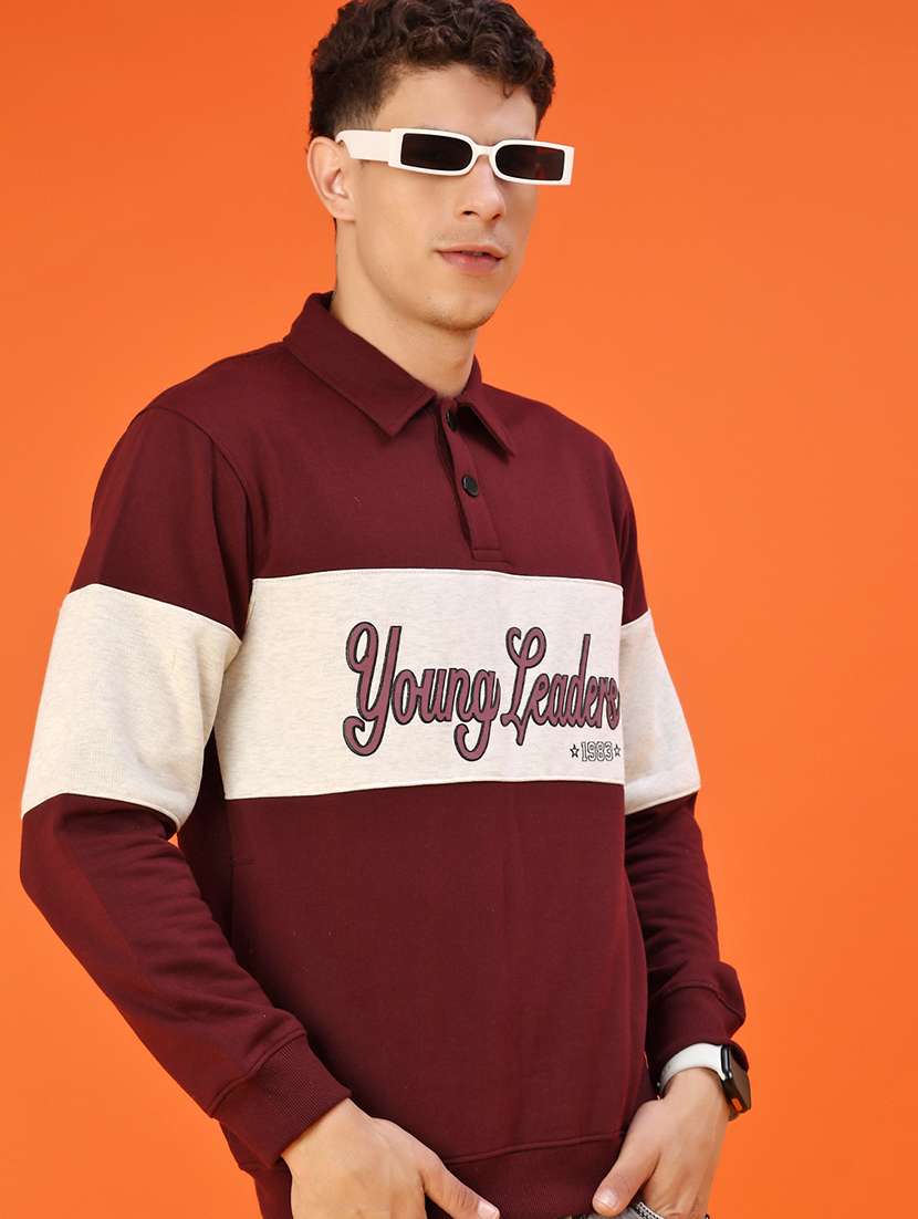 men chest print long sleeve regular fit sweatshirt