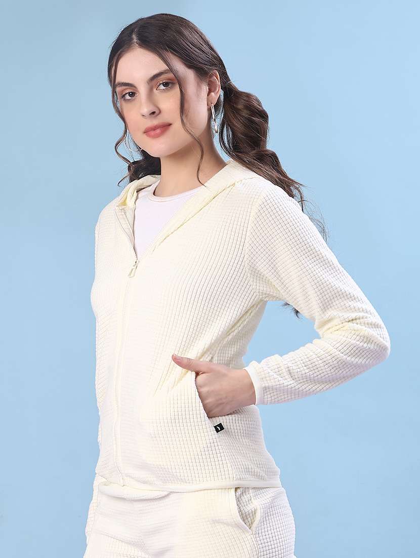 women self design long sleeve hooded sweatshirt - 22170370 -  Standard Image - 2