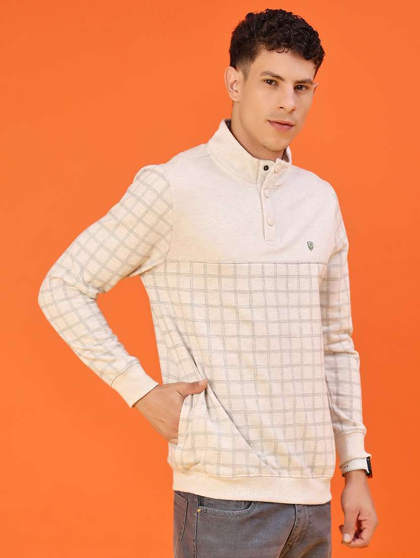 men checkered long sleeve regular fit sweatshirt - 22170454 -  Standard Image - 2