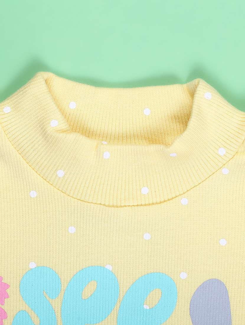 girls printed mock neck long sleeve tee - 22170566 -  Standard Image - 2