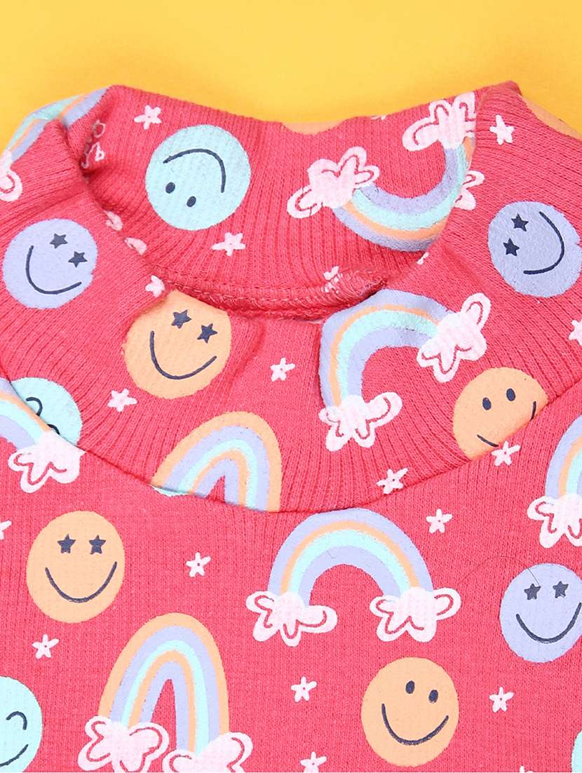 girls printed mock neck long sleeve tee - 22170569 -  Standard Image - 2