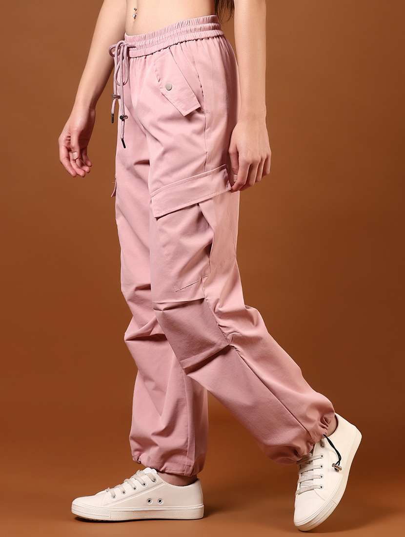 women solid mid rise regular fit cargo - 22170635 -  Standard Image - 2