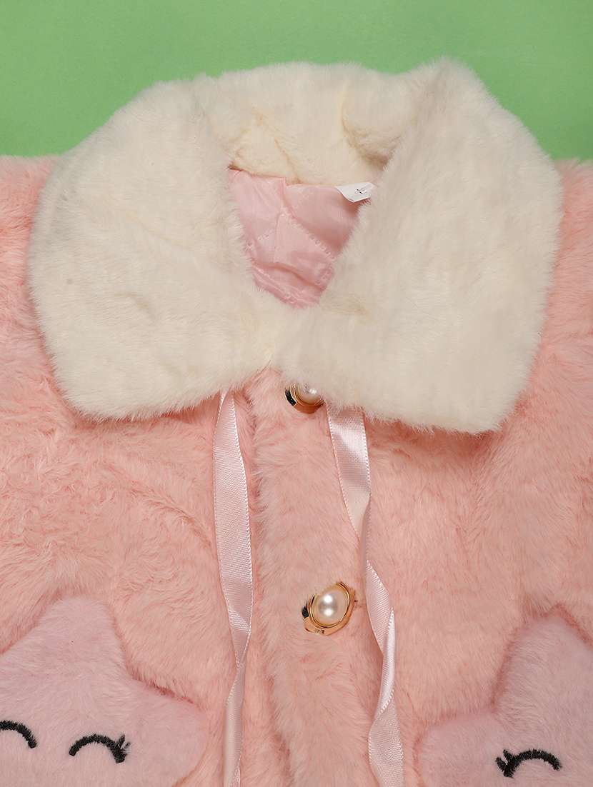 girls self designed collared fur jacket - 22170661 -  Standard Image - 2