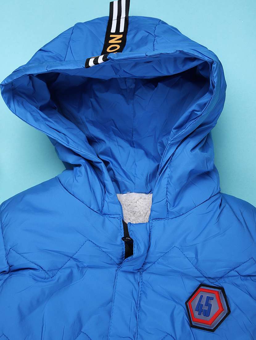 boys solid long sleeve hooded quilted jacket - 22170685 -  Standard Image - 2