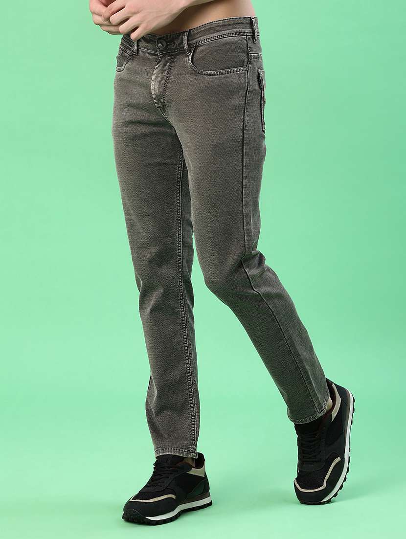 men plain mid rise full length jeans - 22170692 -  Standard Image - 2