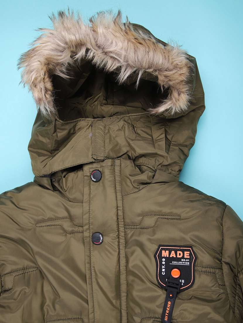 boys solid long sleeve hooded quilted jacket - 22170696 -  Standard Image - 2