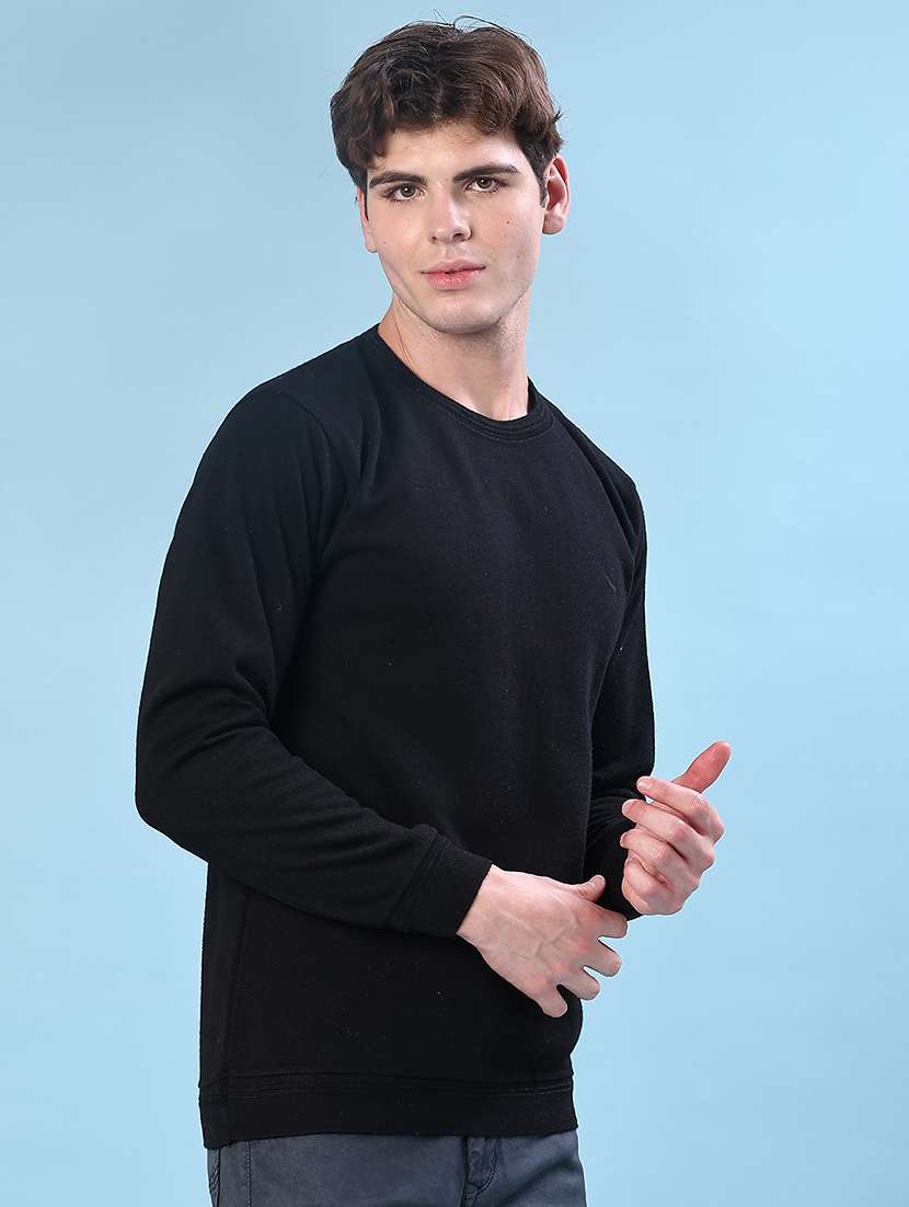 black cotton blend pullover - 22170711 -  Standard Image - 2