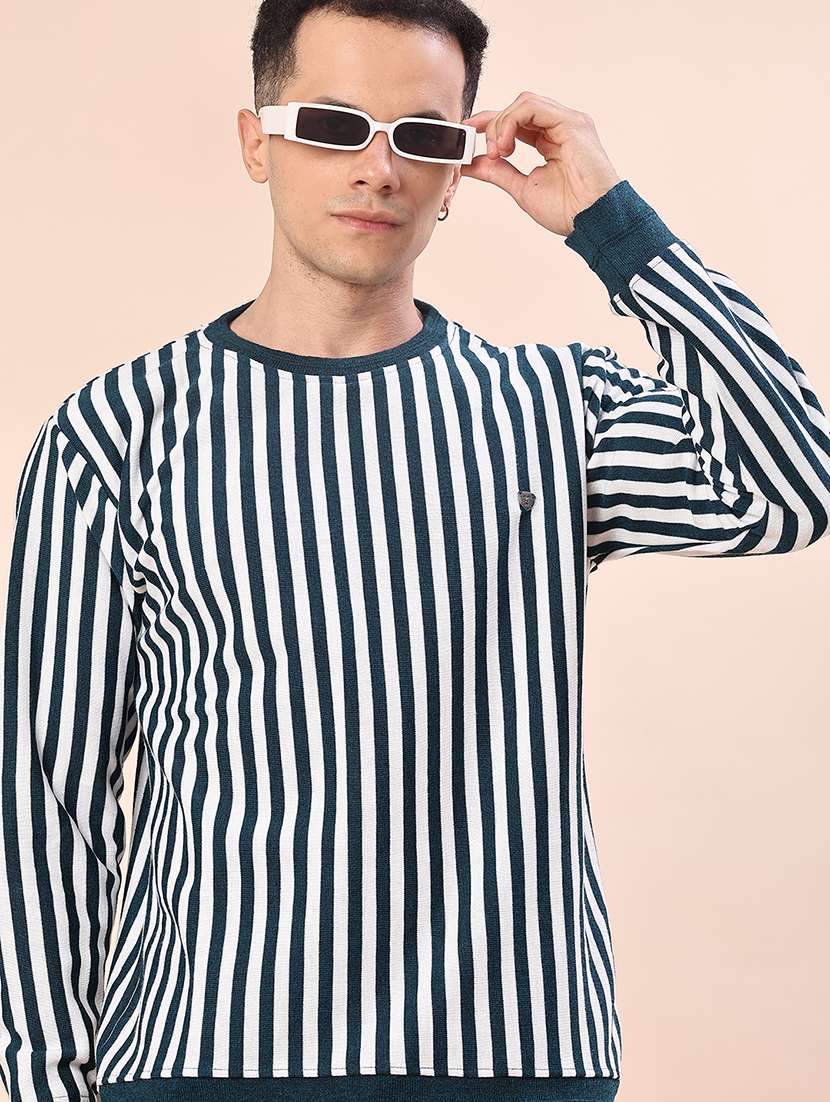 men striped long sleeve regular fit pullover  - 22170848 -  Standard Image - 2