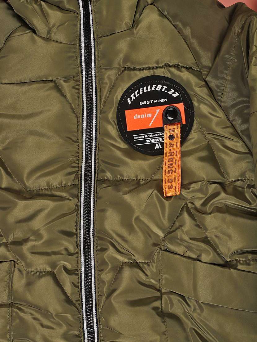 boys solid long sleeve hooded quilted jacket - 22170874 -  Standard Image - 2