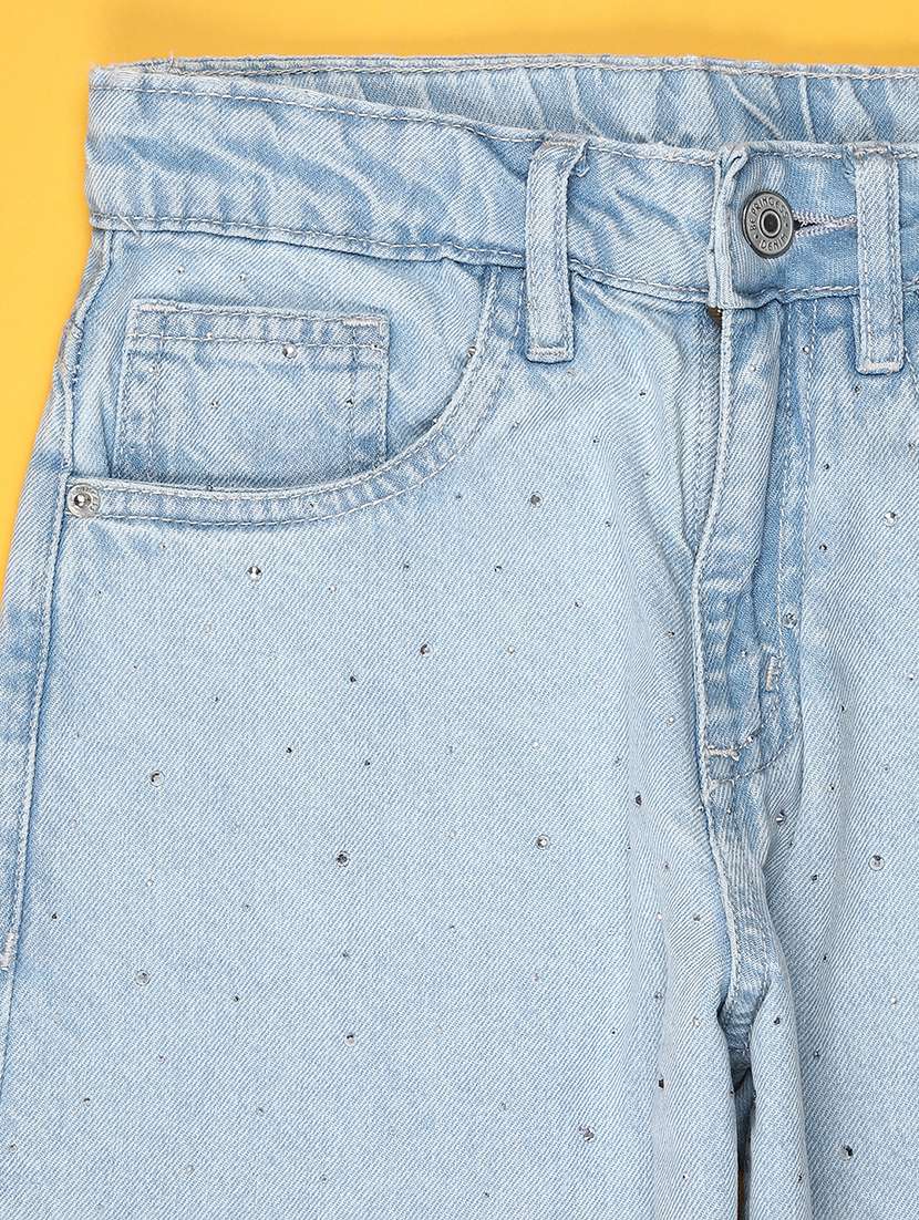 girls blue denim plain jean - 22170935 -  Standard Image - 2