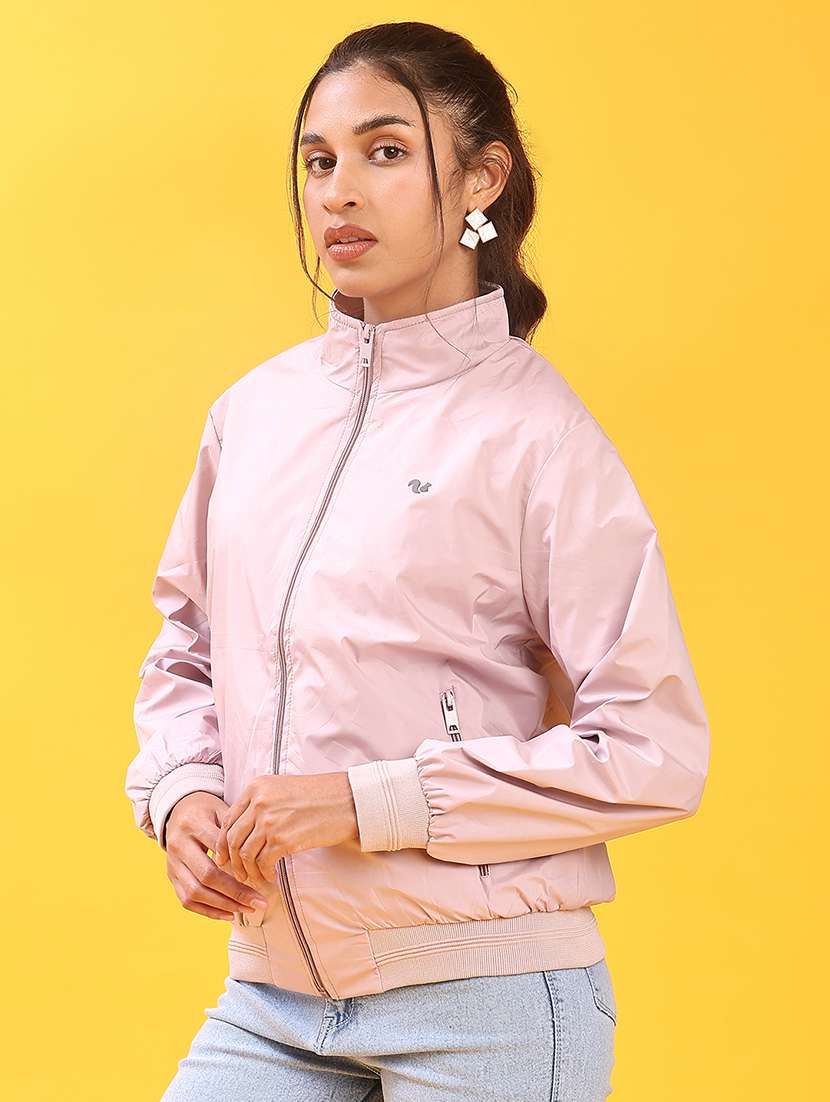 women solid long sleeve windcheater jacket - 22170983 -  Standard Image - 2