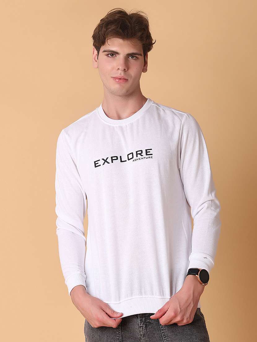 men chest print long sleeve regular fit sweatshirt - 22170984 -  Standard Image - 2