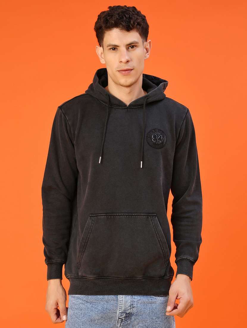 men solid long sleeve regular fit sweatshirt