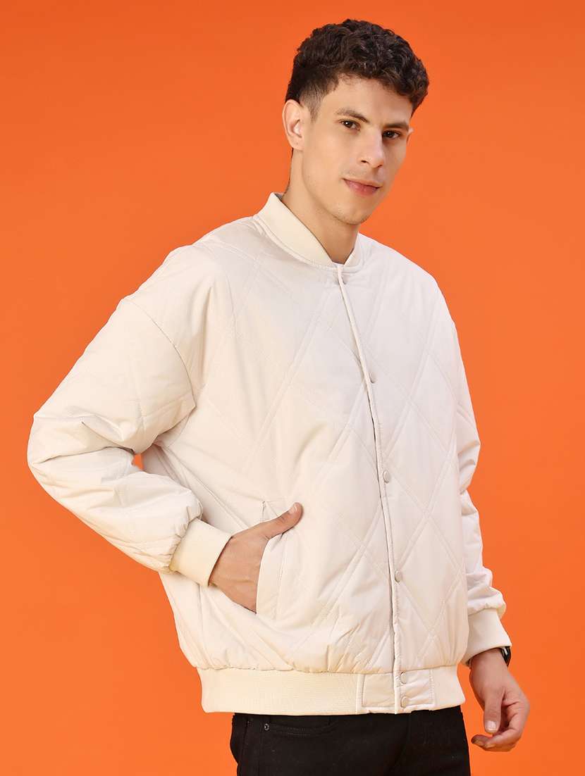 men solid long sleeve bomber jacket - 22171005 -  Standard Image - 2