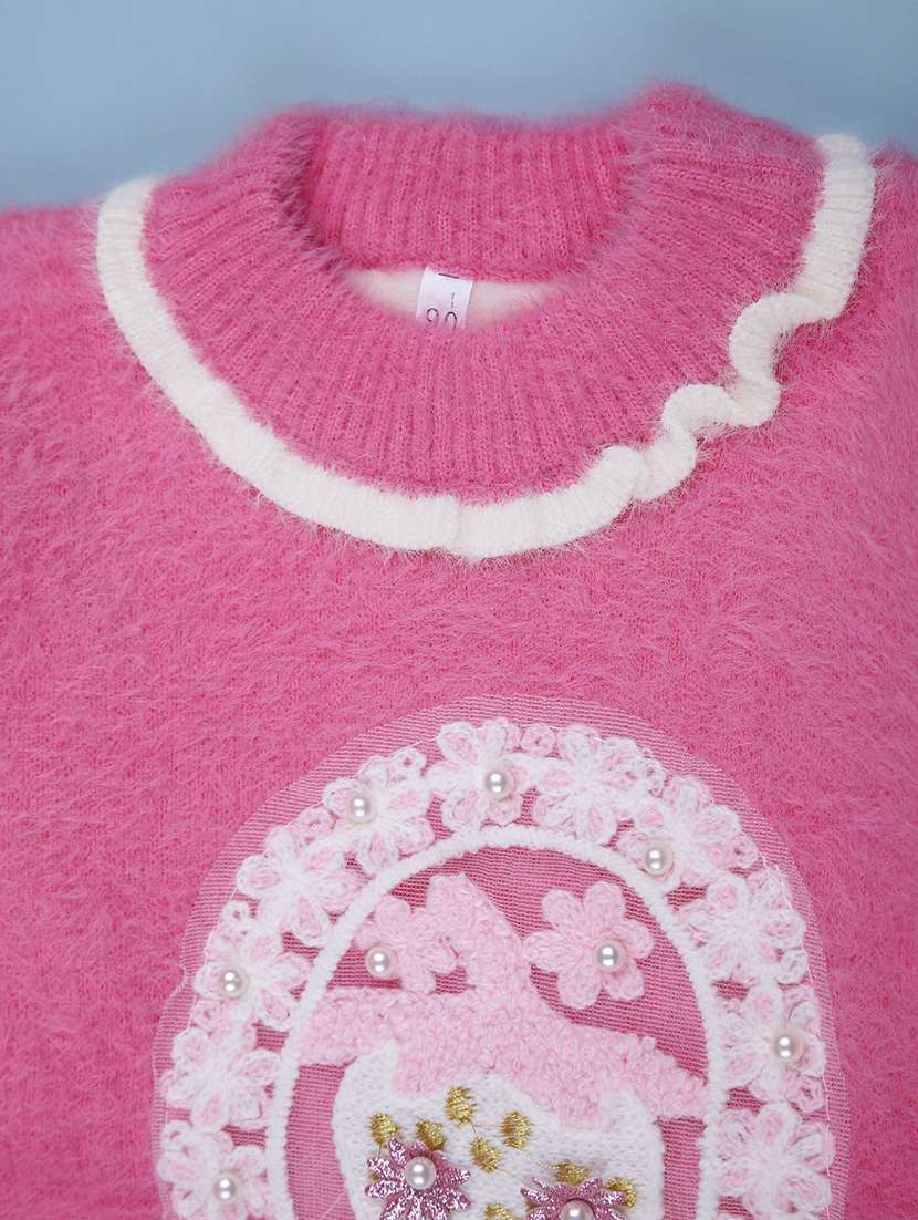 girls self designed long sleeve sweater - 22171022 -  Standard Image - 2